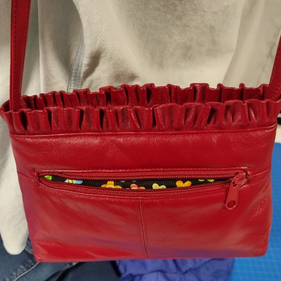 NWOT Coletta Real Leather Red Purse - Picture 7 of 16
